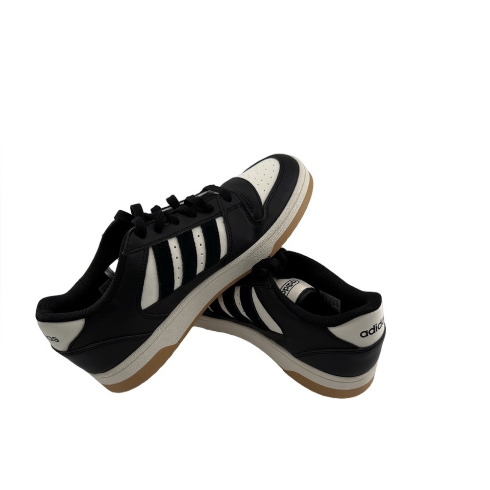 Adidas Sneakers Mens US 8.5 Black And White Lace Up Three Stripes Perforated